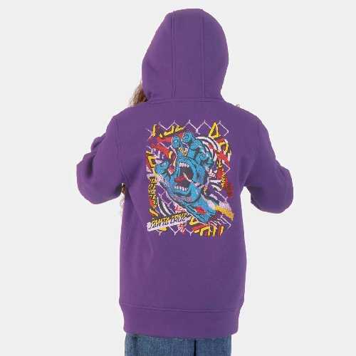 SANTA CRUZ YOUTH DAMAGED HAND HOOD fresh purple