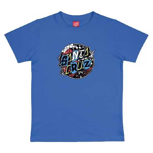 SANTA CRUZ YOUTH PAY OFF DOT FRONT TEE sapphire