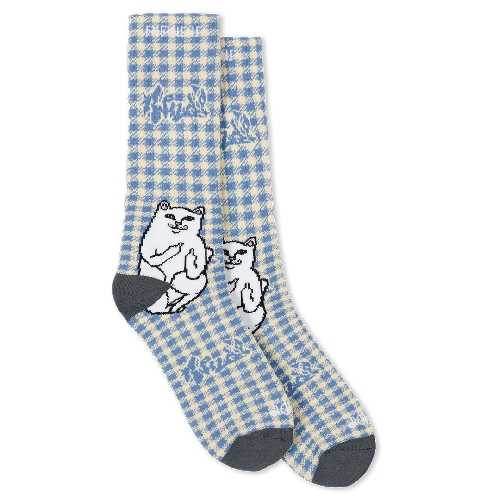 Ripndip LORD NERMAL SOCKS Light Blue Checker