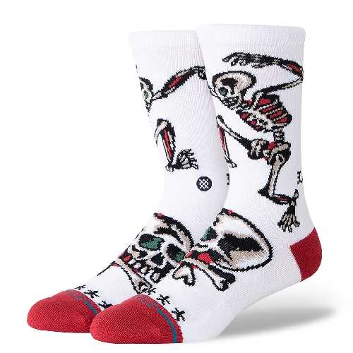 STANCE SKELETON CREW SOCK White