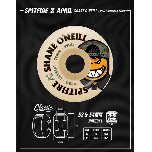 SPITFIRE F4 APRIL ONEILL CLASSIC WHEELS 52mm 99a