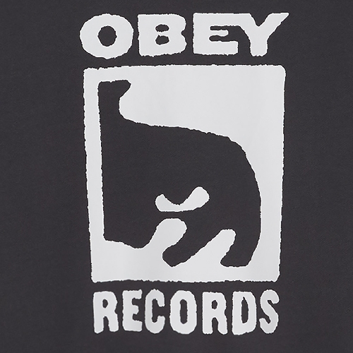 OBEY RECORDS EXTRA HEAVY CREW Vintage black