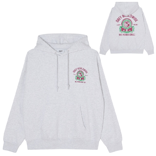 OBEY VICIOUS CIRCLE HOOD Heather grey