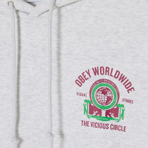 OBEY VICIOUS CIRCLE HOOD Heather grey