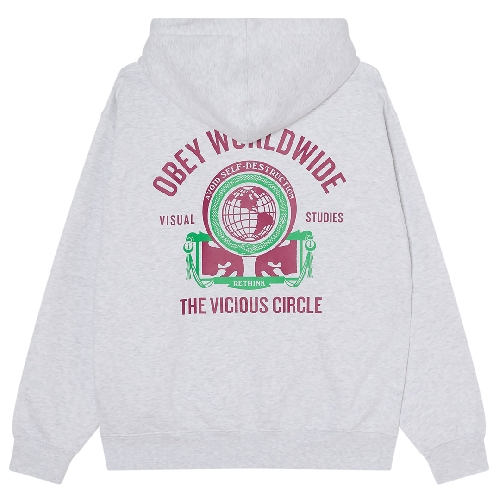 OBEY VICIOUS CIRCLE HOOD Heather grey