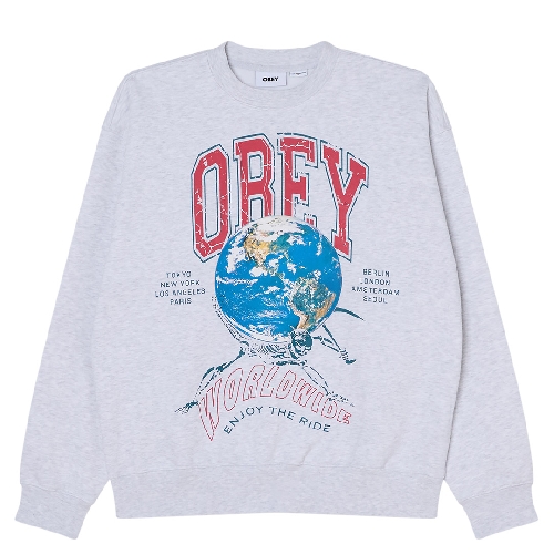 OBEY ENJOY THE RIDE CREW Heather grey