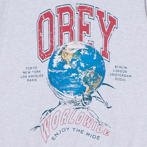 OBEY ENJOY THE RIDE CREW Heather grey