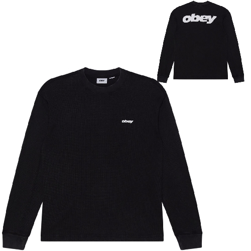 OBEY LEAGUE THERMAL LS TEE Dusty black limo