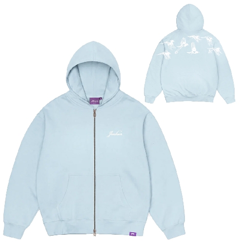 JACKER D BIRDS COOPER HOODIE ZIP Blue