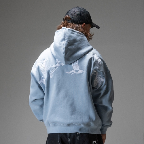 JACKER D BIRDS COOPER HOODIE ZIP Blue JACKER D BIRDS COOPER HOODIE ZIP Blue