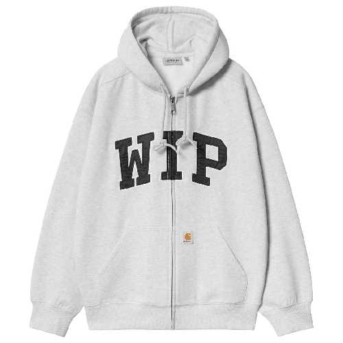 CARHARTT WIP HOODED WIP SWEAT JACKET Ash Heather stone washed