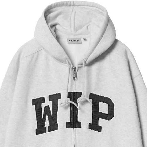 CARHARTT WIP HOODED WIP SWEAT JACKET Ash Heather stone washed