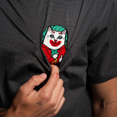 Ripndip WHY SO NERMAL POCKET TEE Charcoal