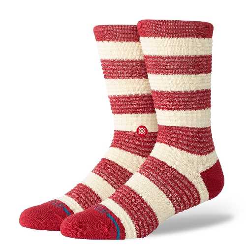 STANCE PEPPERMINT WAFFLE CREW SOCK Red