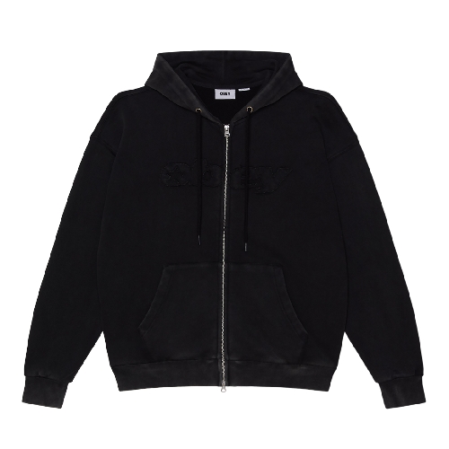 OBEY MOODY ZIP HOOD Dusty black limo