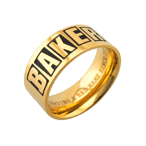 BAKER BRAND LOGO RING gold