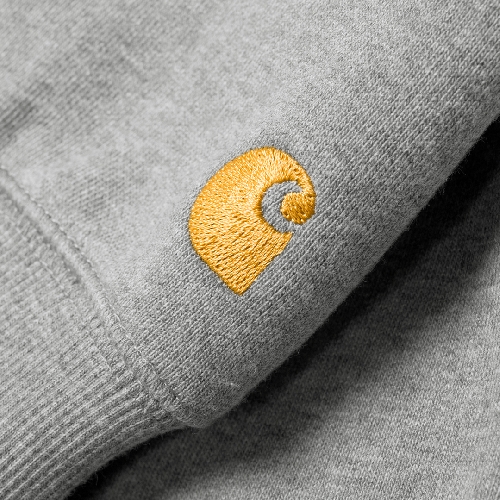 CARHARTT WIP HOODED CHASE SWEAT Grey Heather / Gold