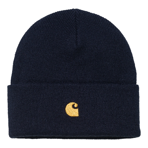 CARHARTT WIP CHASE BEANIE Dark Navy / Gold