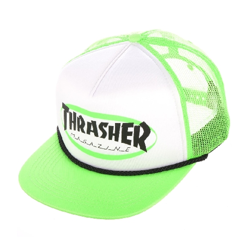 THRASHER ELLIPSE MAG LOGO TRUCKER ROPE CAP green